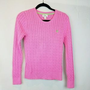 Lilly Pulitzer Womens Pink Cable knit sweater M